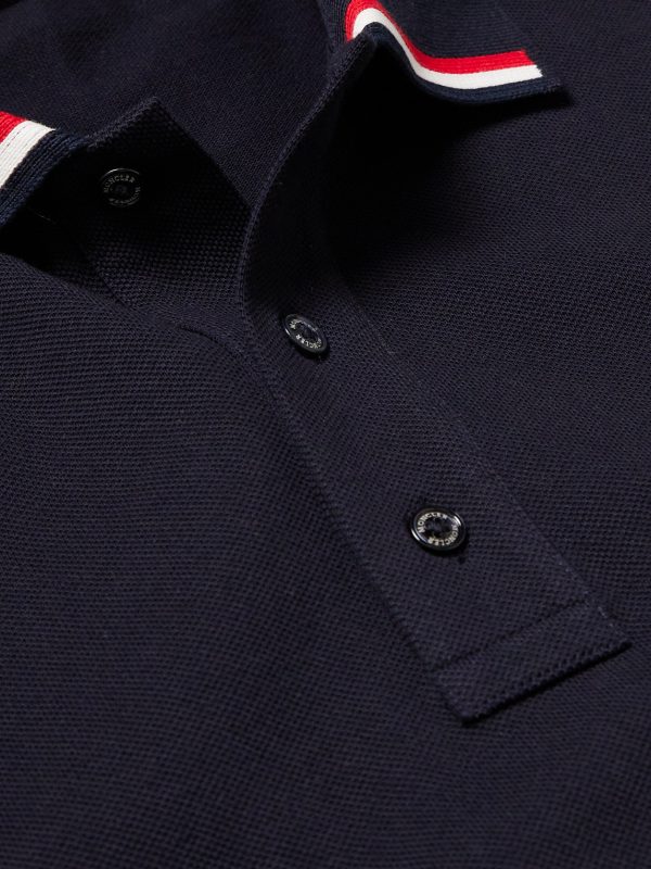 Logo-Appliquéd Striped Cotton-Piqué Polo Shirt - CU Logo-Appliquéd Striped Cotton-Piqué Polo Shirt - CU