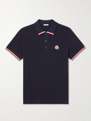 Logo-Appliquéd Striped Cotton-Piqué Polo Shirt Logo-Appliquéd Striped Cotton-Piqué Polo Shirt