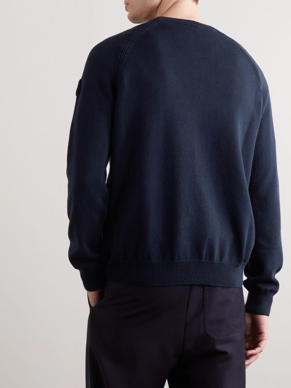 Logo-Jacquard Cotton Sweater - BK