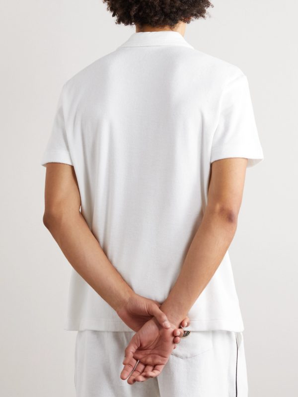 Logo-Appliquéd Cotton-Terry Polo Shirt - BK