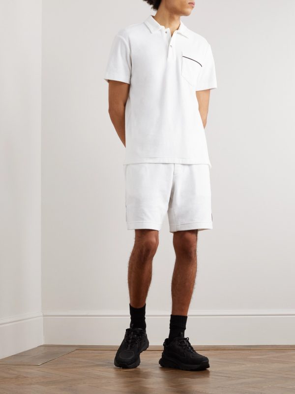 Logo-Appliquéd Cotton-Terry Polo Shirt - OU