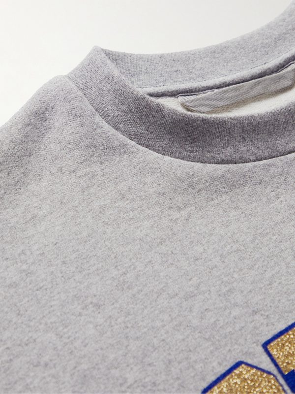 Glittered Logo-Print Cotton-Jersey Sweatshirt - CU Glittered Logo-Print Cotton-Jersey Sweatshirt - CU