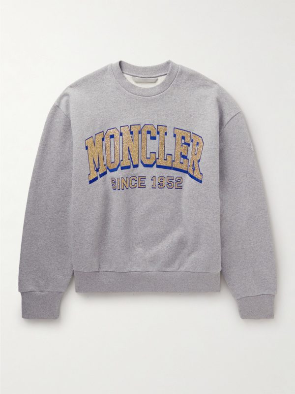 Glittered Logo-Print Cotton-Jersey Sweatshirt Glittered Logo-Print Cotton-Jersey Sweatshirt
