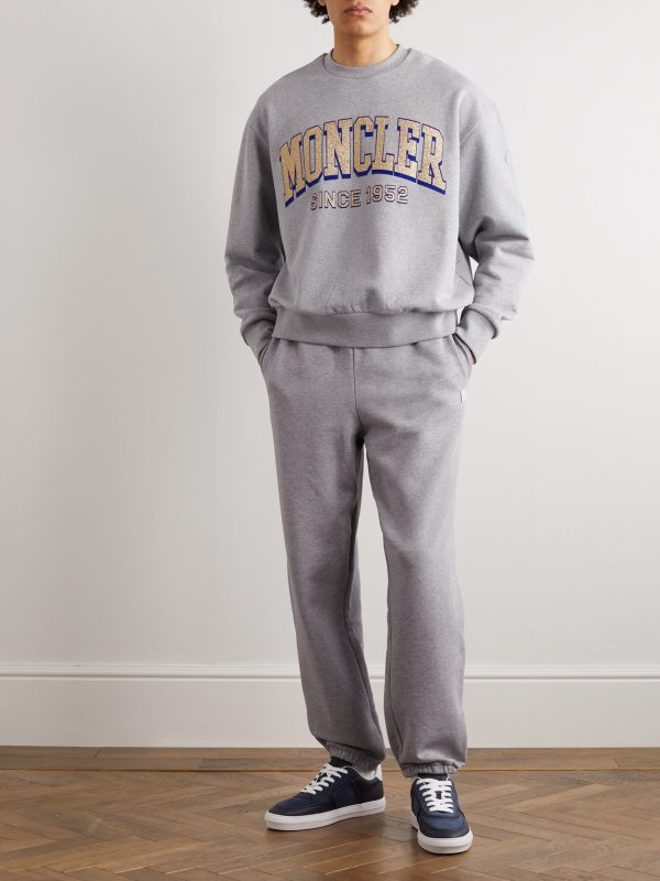 Glittered Logo-Print Cotton-Jersey Sweatshirt - OU Glittered Logo-Print Cotton-Jersey Sweatshirt - OU