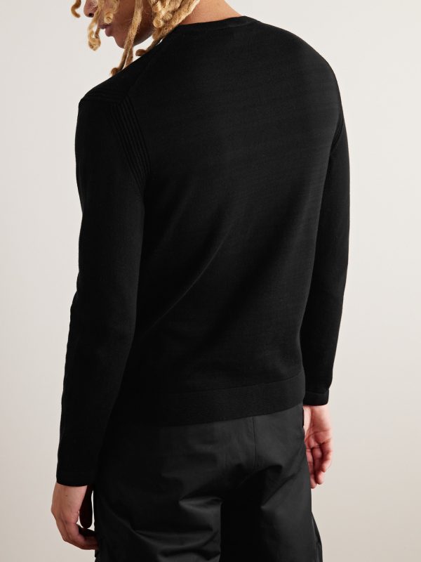 Logo-Appliquéd Twill-Trimmed Cotton Sweater - BK Logo-Appliquéd Twill-Trimmed Cotton Sweater - BK