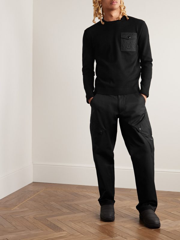 Logo-Appliquéd Twill-Trimmed Cotton Sweater - OU Logo-Appliquéd Twill-Trimmed Cotton Sweater - OU