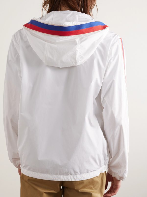 Rukbat Logo-Appliquéd Webbing-Trimmed Shell Hooded Jacket - BK Rukbat Logo-Appliquéd Webbing-Trimmed Shell Hooded Jacket - BK