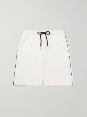 Straight-Leg Piped Cotton-Terry Drawstring Shorts Straight-Leg Piped Cotton-Terry Drawstring Shorts