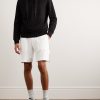 Straight-Leg Piped Cotton-Terry Drawstring Shorts - OU
