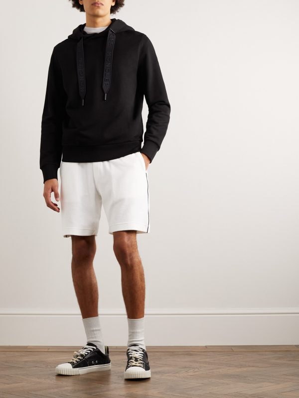 Straight-Leg Piped Cotton-Terry Drawstring Shorts - OU