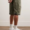Straight-Leg Cotton-Blend Gabardine Shorts - BK Straight-Leg Cotton-Blend Gabardine Shorts - BK