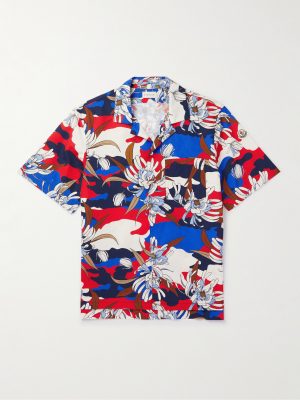 Camp-Collar Printed Cotton-Poplin Shirt