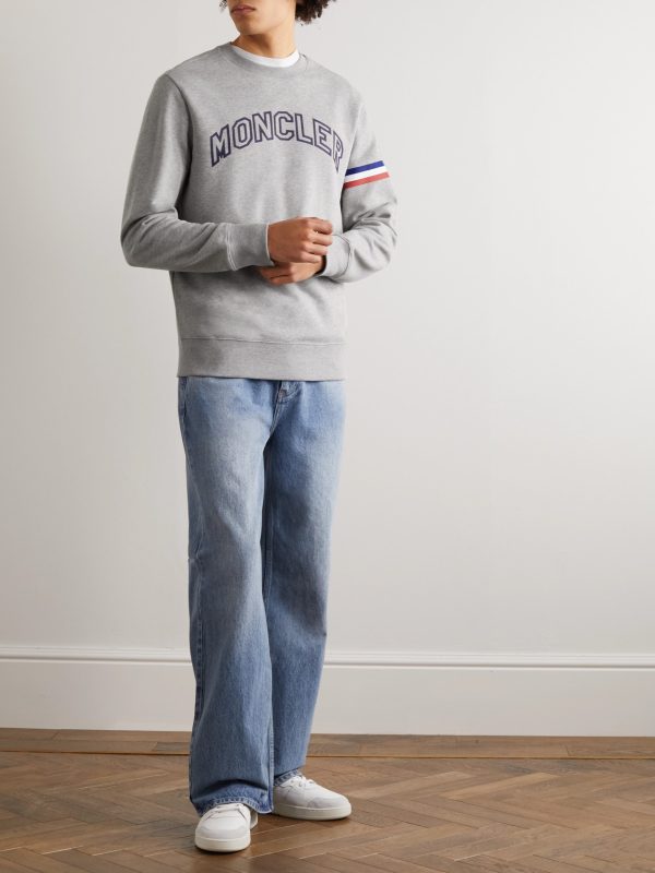 Logo-Print Striped Cotton-Jersey Sweatshirt - OU Logo-Print Striped Cotton-Jersey Sweatshirt - OU