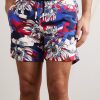 Slim-Fit Mid-Length Floral-Print Swim Shorts - OU Slim-Fit Mid-Length Floral-Print Swim Shorts - OU