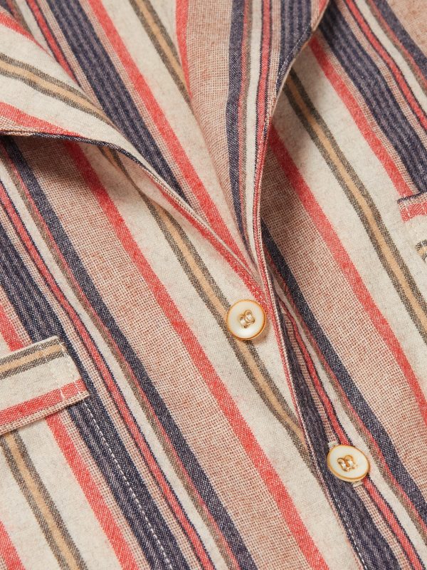 Striped Cashmere-Blend Flannel Shirt - CU Striped Cashmere-Blend Flannel Shirt - CU
