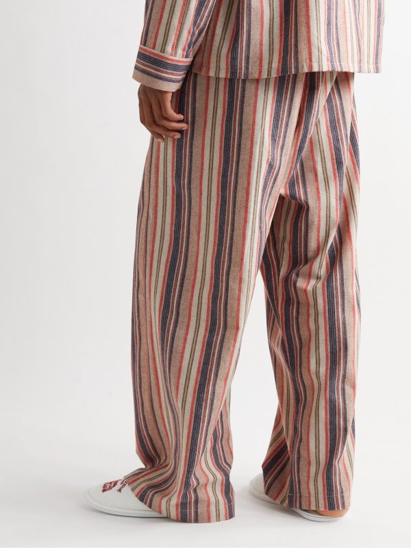 Striped Cashmere-Blend Flannel Trousers - BK Striped Cashmere-Blend Flannel Trousers - BK
