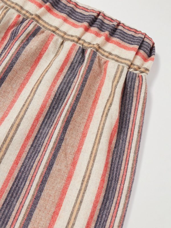 Striped Cashmere-Blend Flannel Trousers - CU Striped Cashmere-Blend Flannel Trousers - CU