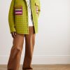 Crochet-Trimmed Quilted Cotton-Jersey Shirt Jacket - OU Crochet-Trimmed Quilted Cotton-Jersey Shirt Jacket - OU