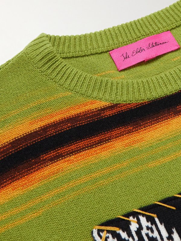 + Inner City Arts Striped Merino Wool and Cashmere-Blend Sweater - CU + Inner City Arts Striped Merino Wool and Cashmere-Blend Sweater - CU