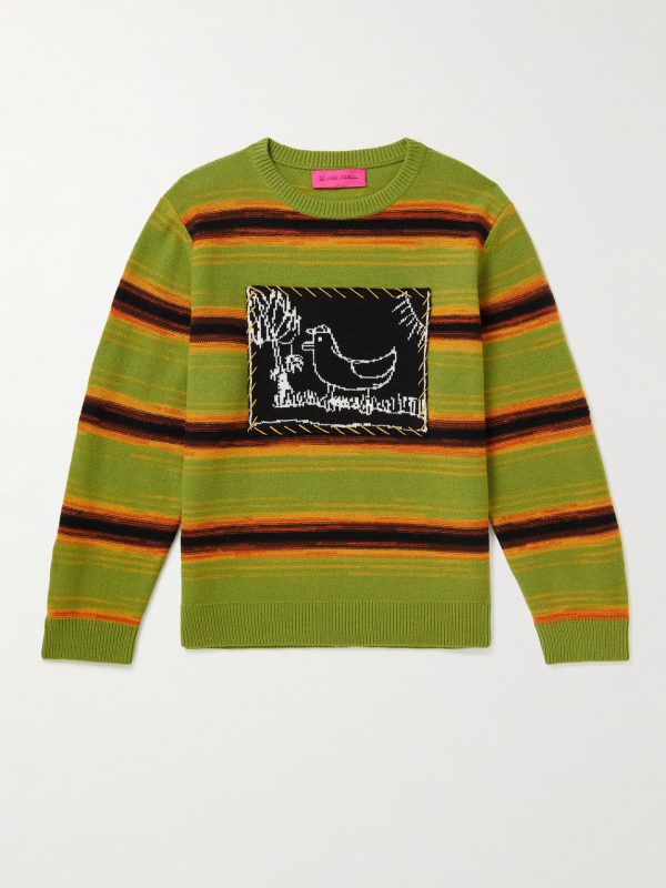 + Inner City Arts Striped Merino Wool and Cashmere-Blend Sweater + Inner City Arts Striped Merino Wool and Cashmere-Blend Sweater