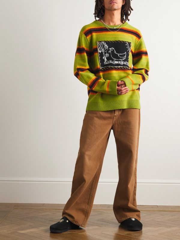 + Inner City Arts Striped Merino Wool and Cashmere-Blend Sweater - OU + Inner City Arts Striped Merino Wool and Cashmere-Blend Sweater - OU