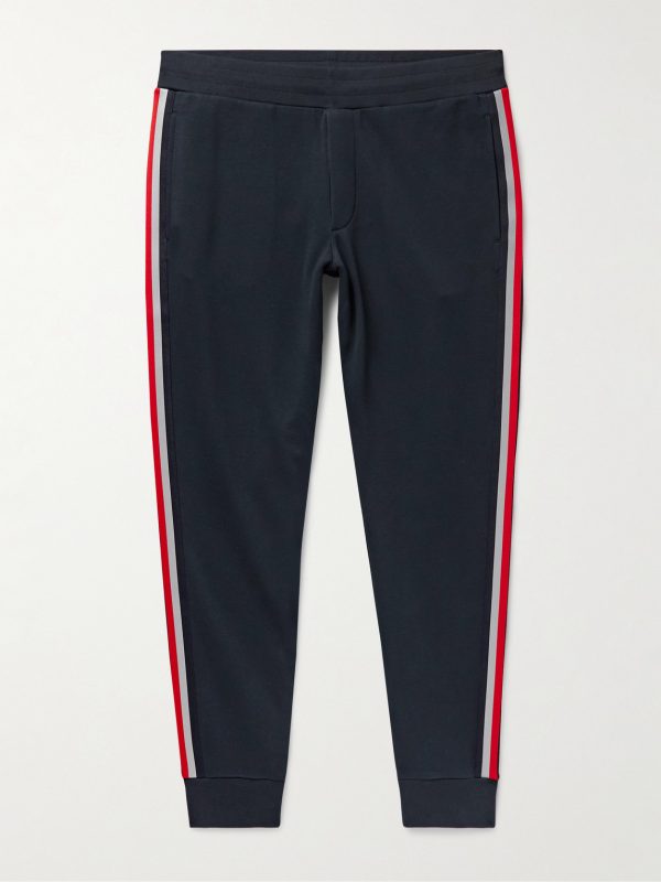 Tapered Striped Cotton-Jersey Sweatpants Tapered Striped Cotton-Jersey Sweatpants