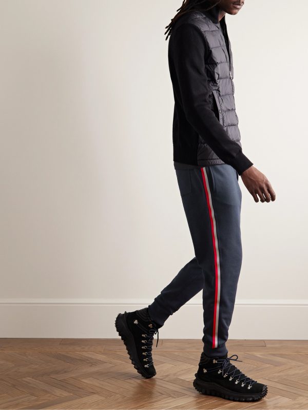 Tapered Striped Cotton-Jersey Sweatpants - OU Tapered Striped Cotton-Jersey Sweatpants - OU