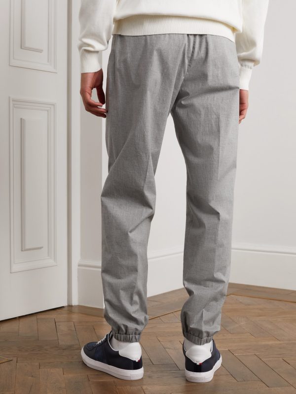 Tapered Stretch-Cotton Trousers - BK Tapered Stretch-Cotton Trousers - BK