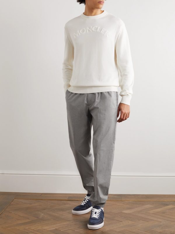 Tapered Stretch-Cotton Trousers - OU Tapered Stretch-Cotton Trousers - OU