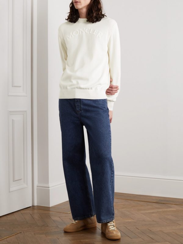 Logo-Embossed Cotton Sweater - OU
