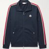 Striped Grosgrain-Trimmed Jersey Zip-Up Track Jacket Striped Grosgrain-Trimmed Jersey Zip-Up Track Jacket