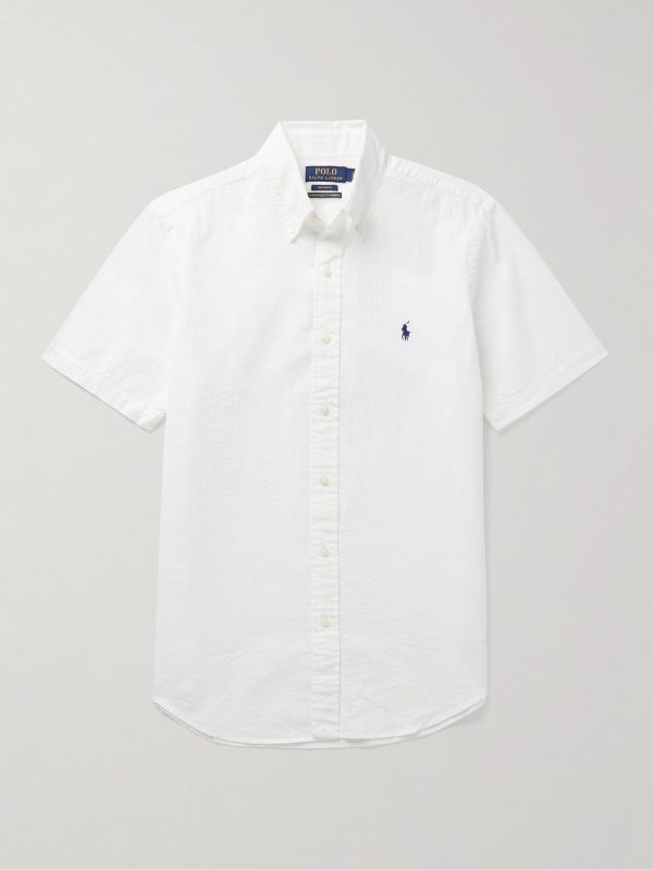 Button-Down Collar Cotton-Seersucker Shirt Button-Down Collar Cotton-Seersucker Shirt