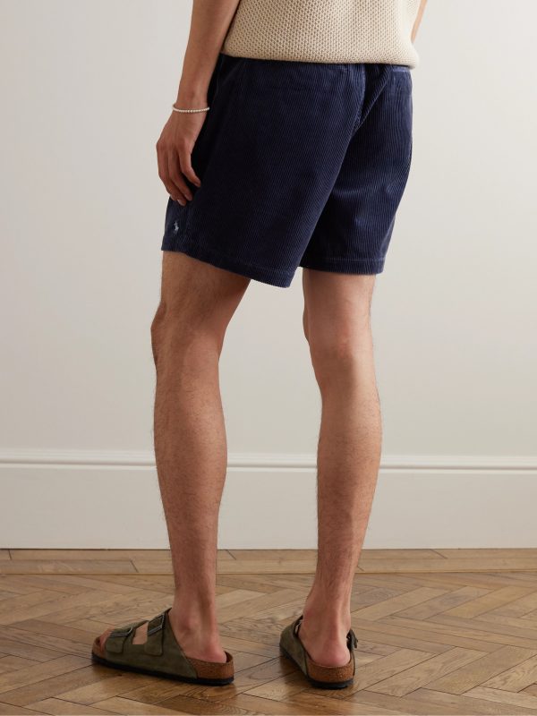 Prepster Straight-Leg Cotton-Corduroy Drawstring Shorts - BK Prepster Straight-Leg Cotton-Corduroy Drawstring Shorts - BK