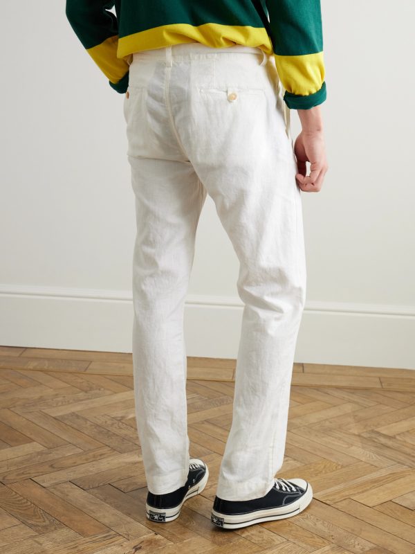 Slim-Fit Straight-Leg Linen and Cotton-Blend Trousers - BK
