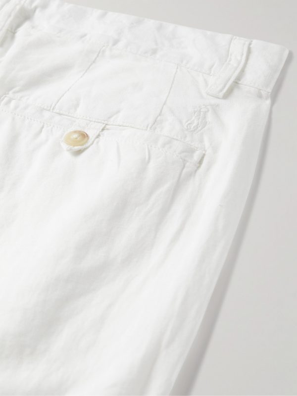 Slim-Fit Straight-Leg Linen and Cotton-Blend Trousers - CU
