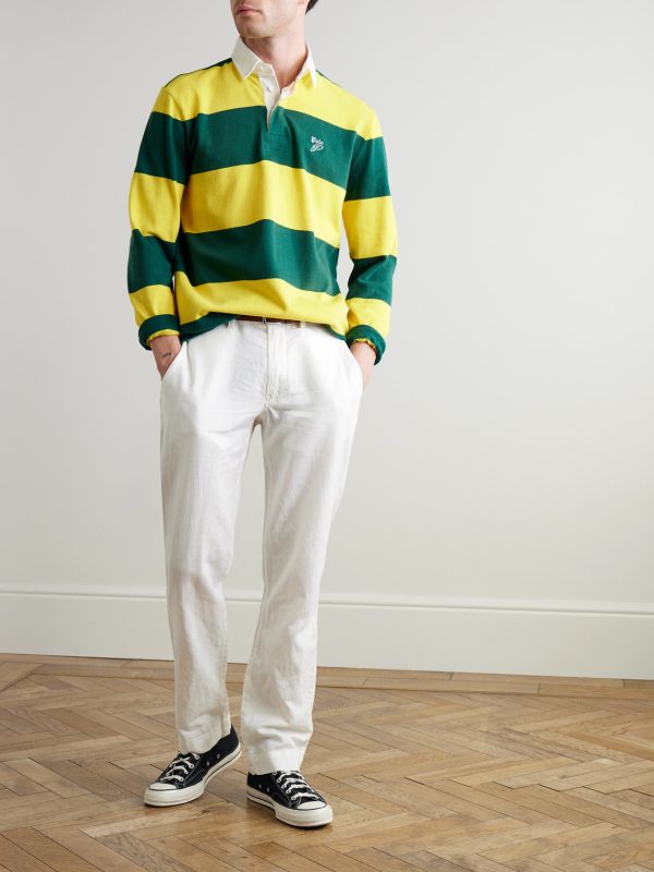 Slim-Fit Straight-Leg Linen and Cotton-Blend Trousers - OU