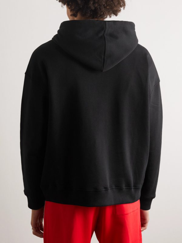 Logo-Embroidered Cotton-Jersey Hoodie - BK Logo-Embroidered Cotton-Jersey Hoodie - BK