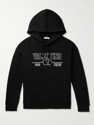 Logo-Embroidered Cotton-Jersey Hoodie Logo-Embroidered Cotton-Jersey Hoodie