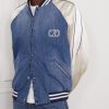 Cotton-Jersey, Satin and Denim Hooded Bomber Jacket - E2 Cotton-Jersey, Satin and Denim Hooded Bomber Jacket - E2