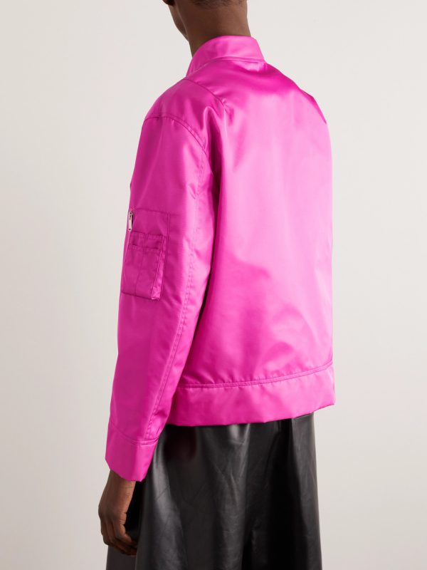 Collegiate Logo-Embroidered Shell Bomber Jacket - BK