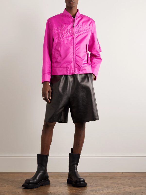 Collegiate Logo-Embroidered Shell Bomber Jacket - OU