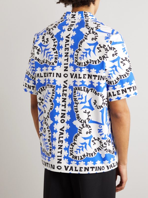Camp-Collar Printed Cotton-Poplin Shirt - BK Camp-Collar Printed Cotton-Poplin Shirt - BK