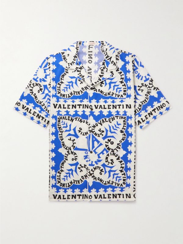 Camp-Collar Printed Cotton-Poplin Shirt Camp-Collar Printed Cotton-Poplin Shirt
