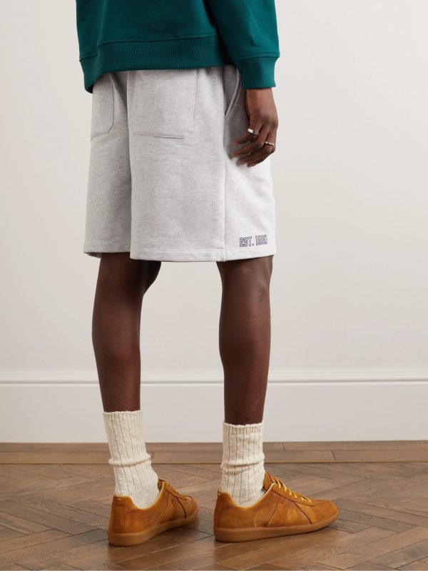 Varsity Straight-Leg Logo-Print Cotton-Jersey Shorts - BK Varsity Straight-Leg Logo-Print Cotton-Jersey Shorts - BK