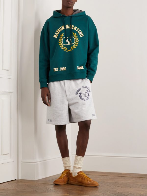 Varsity Straight-Leg Logo-Print Cotton-Jersey Shorts - OU Varsity Straight-Leg Logo-Print Cotton-Jersey Shorts - OU