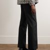 Straight-Leg Pleated Cotton Trousers - BK Straight-Leg Pleated Cotton Trousers - BK