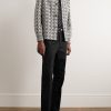 Straight-Leg Pleated Cotton Trousers - OU Straight-Leg Pleated Cotton Trousers - OU