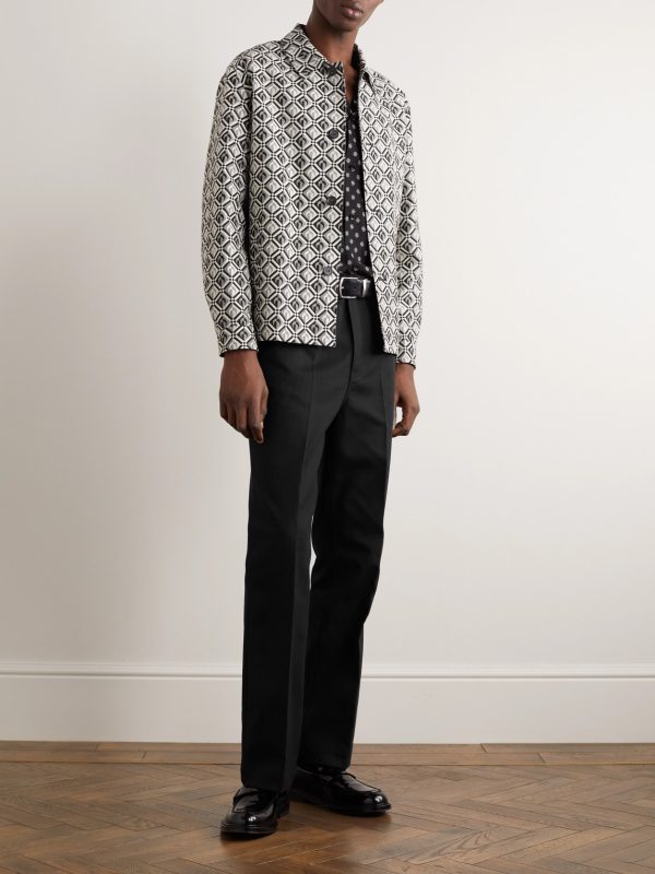 Straight-Leg Pleated Cotton Trousers - OU Straight-Leg Pleated Cotton Trousers - OU