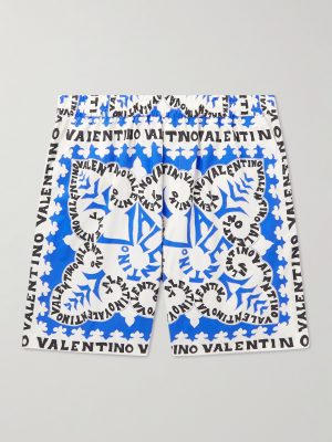 Straight-Leg Printed Cotton Bermuda Shorts Straight-Leg Printed Cotton Bermuda Shorts