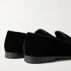 Mario Grosgrain-Trimmed Velvet Loafers - BK